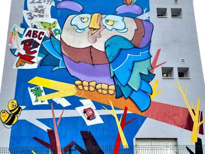 Personnage Bleu Comique — Street art à Le Pont-de-Claix