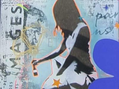 Fille et papillons poétiques — Street art à Clermont-Ferrand