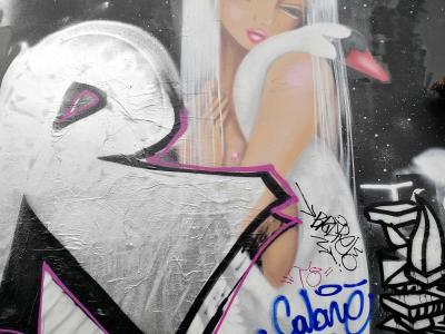 Femme et Cygne — Anna Conda — Street art à Paris
