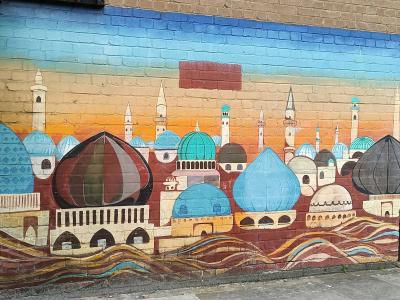 Mosquée paysage nocturne — Street art à London