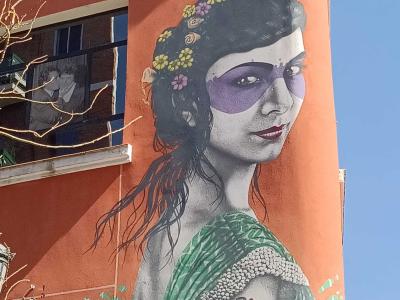 Masked Woman by Fin Dac in Madrid — Street art by Fin Dac in Madrid