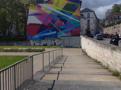 Geometric Multicolor Mural by MadC — Street art by MadC in Saarbrücken