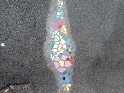 Mosaïque carrelage colorée — Street art à Lille