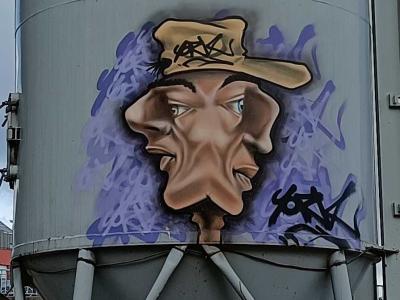 Visage grotesque — Street art à Saint-André-lez-Lille