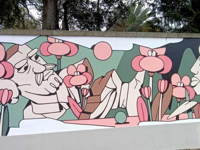 Personnages fleuris par Oker — Street art de Oker à Porto