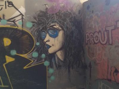 Portrait with Blue Sunglasses — Street art in Paris
