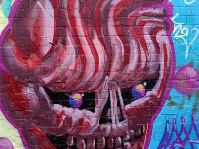 Crâne crémeux psychédélique — Street art à London