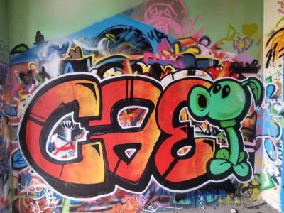 CBS and the Green Creature — Street art in Grenoble