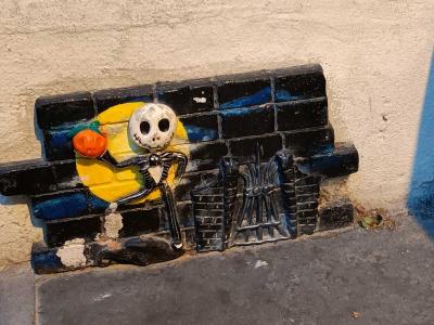 Electric Skeleton — Street art by Florizale in Bourges