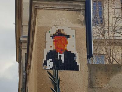 Invader PA_0407 Pixel Portrait — Street art by Invader in Paris