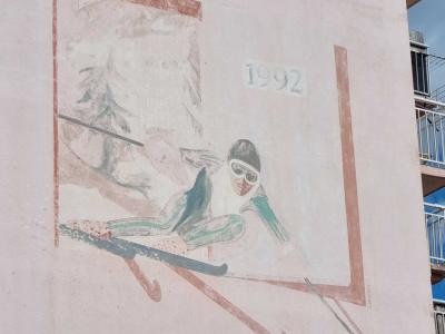 1992 Olympic Skier, Albertville — Street art in Albertville