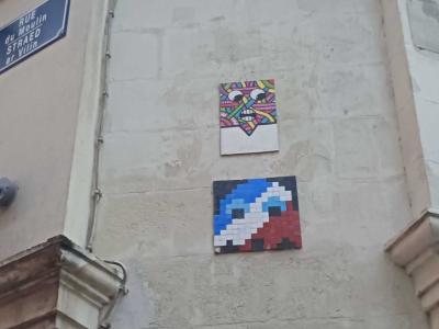 Pixelated Hearts — Street art by Touboulik in Nantes