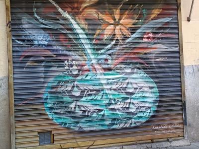 Turquoise Plant — Street art in Madrid
