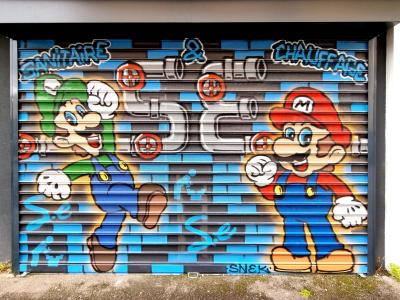 Mario and Luigi, Plumbers — Street art by Snek in Grenoble