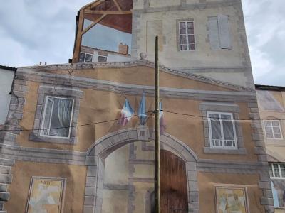 Trompe-l'œil façade historique — Street art à Clermont-Ferrand