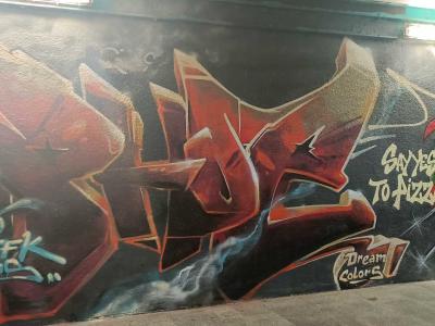 Raphael and Red Lettering, TMNT Tribute — Street art in Prague