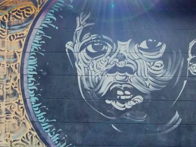 Portrait calligraphique de Beez — Street art à Cilaos