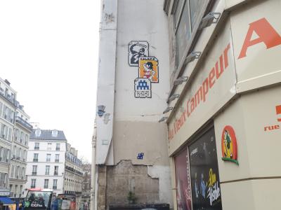 Space Invader Montagne Ste Geneviève 2 — Street art by Invader, C215 in Paris