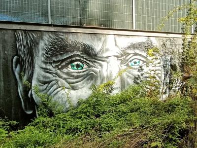 Introspective Portrait — Street art in Saint-André-lez-Lille