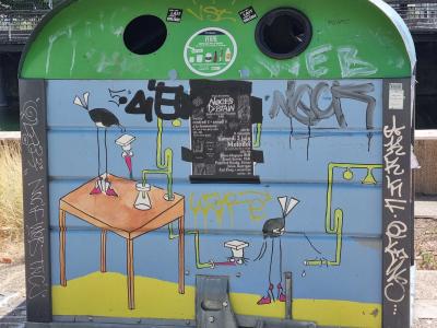 Personnages fantaisistes sur conteneur — Street art à Strasbourg