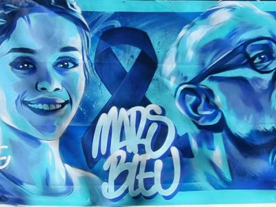 Mars Bleu - Cancer Screening Awareness — Street art in Clermont-Ferrand
