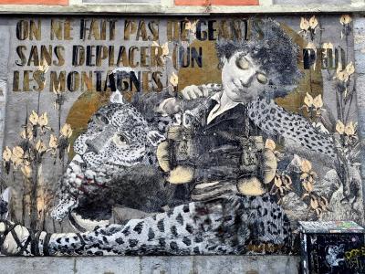 Léopard texte poétique — Street art de Madame à Grenoble