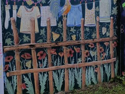 Suspended Clothes Nature — Street art in Berlin