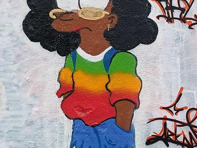 Personnage cartoon néo-pop — Street art à Nantes
