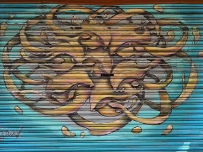 Multicolored Cover Graffiti — Street art in London