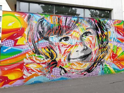 Portrait de Singe Coloré par Jodibona — Street art de Jodibona à Paris