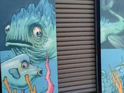 Créatures marines grotesques — Street art à Nantes