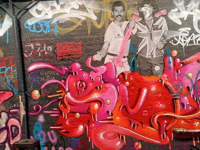 Urban multicolor mural — Street art in London
