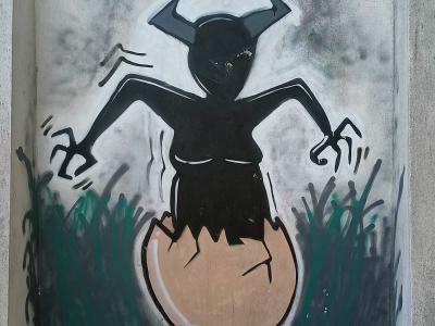 Dark Creature - Demonic Hybrid — Street art in Les Portes-en-Ré