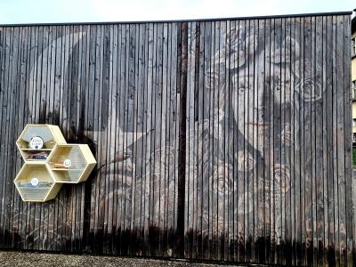 Geometric Honeycomb — Street art by LPVDA in Le Pont-de-Claix