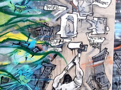 Critique sociale — Travail et surveillance — Street art à Grenoble