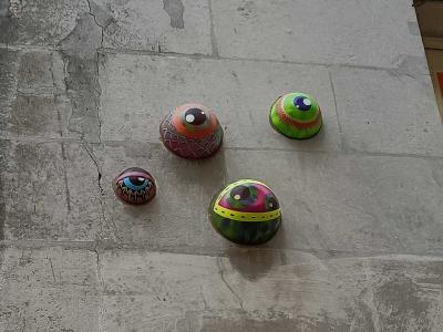Quatre yeux peints rue de la Bleterie — Street art de Les Frères Bonpinceau à Nantes