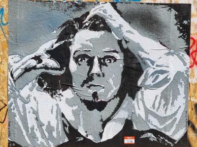 Portrait expressif en noir et blanc à Clermont-Ferrand — Street art à Clermont-Ferrand