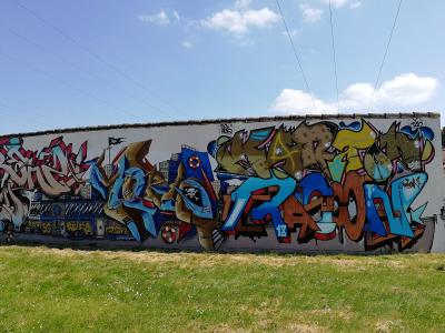Graffiti pirate bateau Bouguenais — Street art à Bouguenais