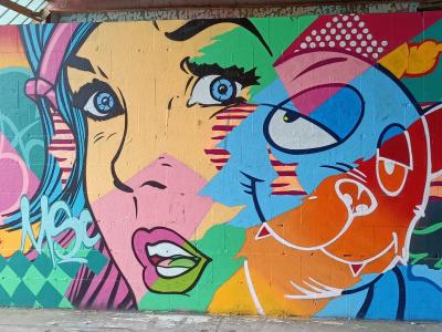 Splashed Pop-Art Portrait — Street art by BustArt in Berlin