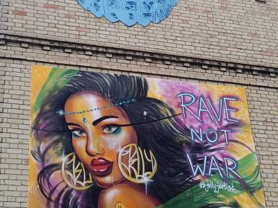 Rave Not War - Rainbow Portrait — Street art in London