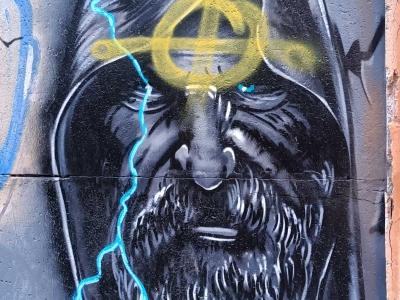 Mystical Spiritual Bearded Man — Street art in Berlin