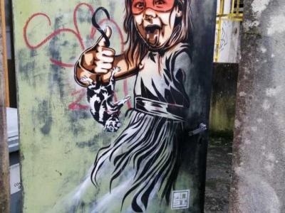 Girl with Rat par RNST — Street art de RNST à Quimper