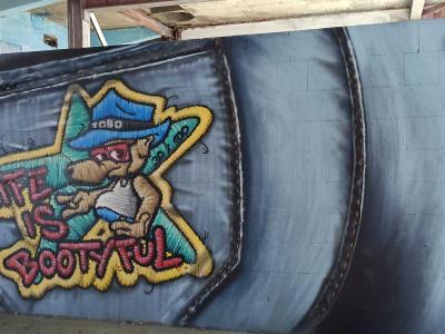 Life is Bootyful — Street art by Tobo in Berlin
