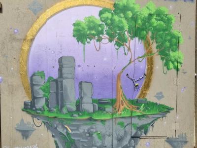 Île flottante de Topaz — Street art de Topaz à Clermont-Ferrand