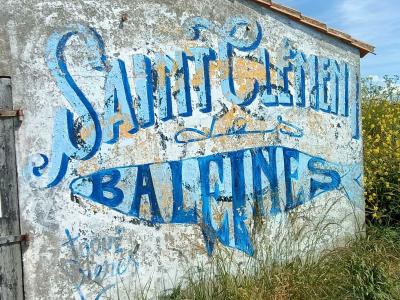 Vintage Bathing Sign - Remnant of the Past — Street art by Toqué frères in Saint-Clément-des-Baleines