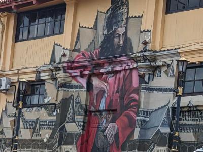 Sultan et architecture historique, Melaka — Street art à Melaka