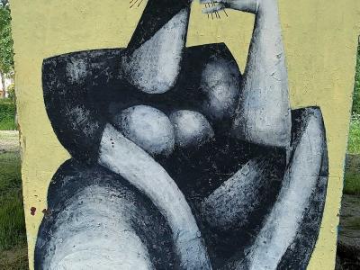 Silhouette contemplative — Street art de fkv37 (FUKOV37) à Rezé