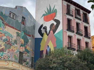Watermelon Carrier Mural Madrid — Street art in Madrid