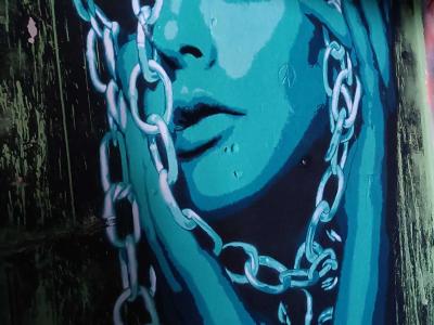 Chained - Portrait of Captivity — Street art by Liz art Berlin in Berlin