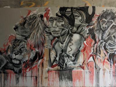 Realistic Primate Portraits — Street art in Soyons